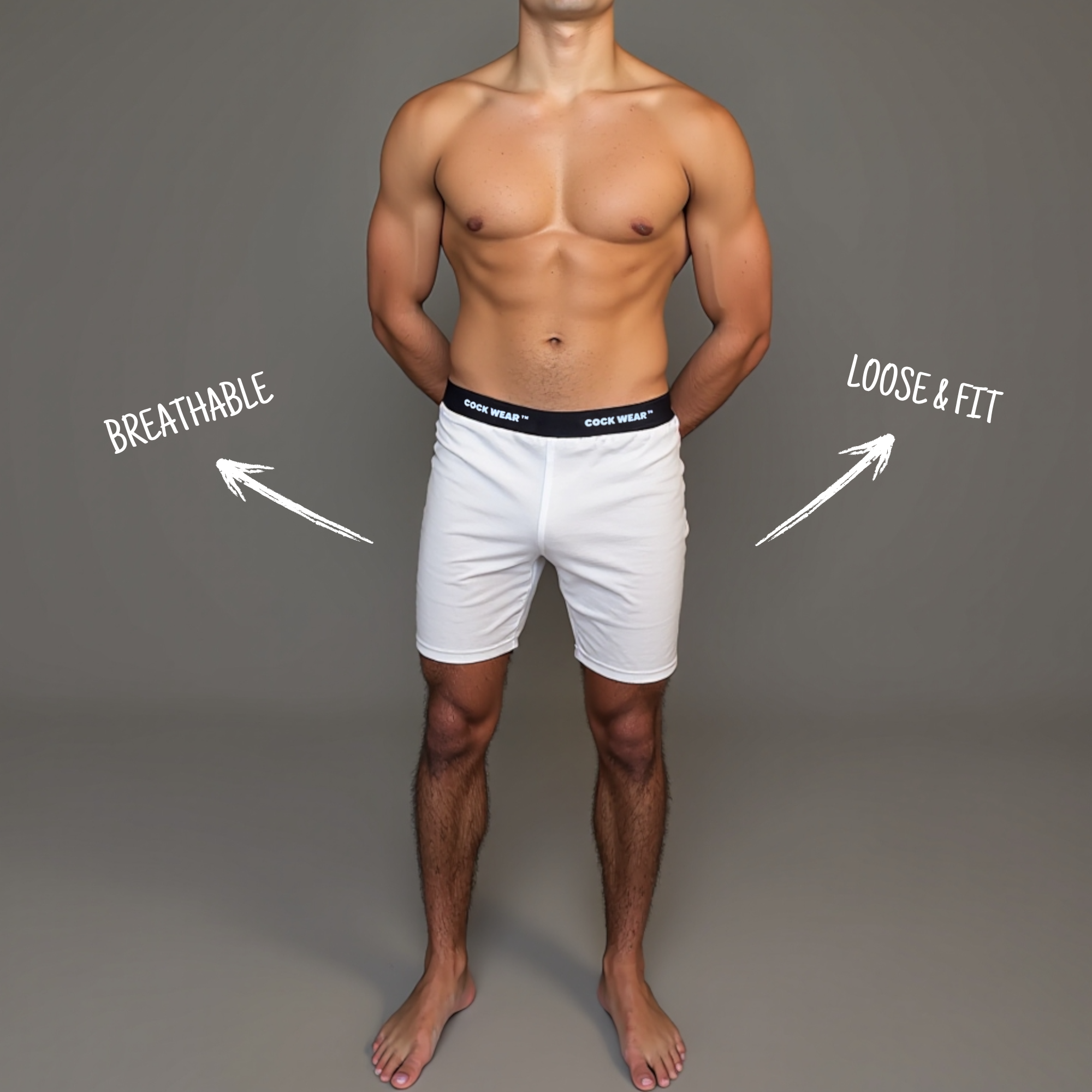White Shorts Premium + CockWear™ - Free Shipping