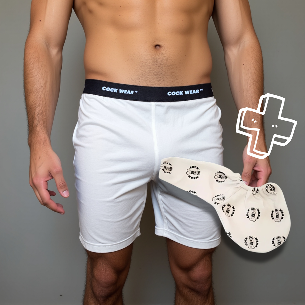 White Shorts Premium + CockWear™ - Free Shipping