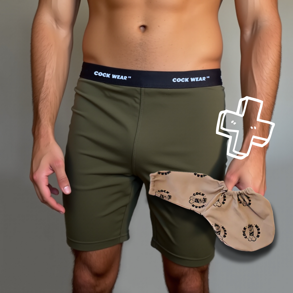 Khaki Shorts Premium + CockWear™ - Free Shipping